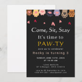 Invitation Fête d'anniversaire de chien (Devant / Derrière)