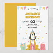 Invitation fête d'anniversaire de chien (Devant / Derrière)