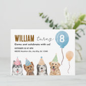 Invitation Fête d'anniversaire de chien (Debout devant)