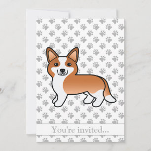 Invitation Fête d'anniversaire de chien Cardigan Welsh Corgi 