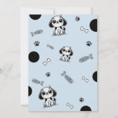 Invitation Fête d'anniversaire de chien chiot os de poisson b (Dos)