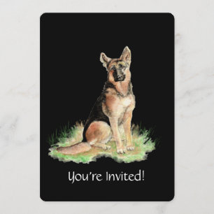 Invitation Fête d'anniversaire de chien de berger allemand
