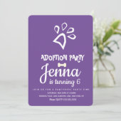 Invitation Fête d'anniversaire de chien de compagnie d'adopti (Debout devant)