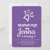 Invitation Fête d'anniversaire de chien de compagnie d'adopti (Devant)
