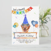 Invitation Fête d'anniversaire de chien Labrador jaune Lets P (Debout devant)
