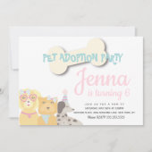 Invitation Fête d'anniversaire de chien lunatique illustrée (Devant)