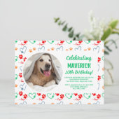 Invitation Fête d'anniversaire de chien personnalisable (Debout devant)