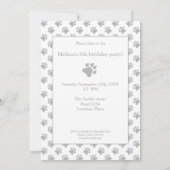 Invitation Fête d'anniversaire de chien Pomeranian noir et fe (Dos)