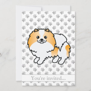 Invitation Fête d'anniversaire de chien Pomeranian Parti-Coul