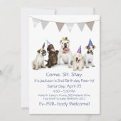Invitation Fête D'Anniversaire De Chien Pour Garçon Puppy (Devant)