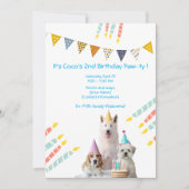 Invitation Fête d'anniversaire de chien pour garçon Puppy Inv (Devant)