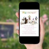 Invitation Fête d'anniversaire de chienne pour chiot fille