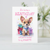 Fête d'anniversaire de Chihuahua rose girly