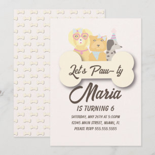 Invitation Fête d'anniversaire de chiot sur le thème du chien
