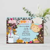 Invitation Fête d'anniversaire de chocolat pour filles au lai (Debout devant)