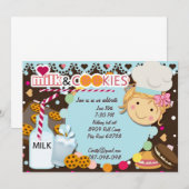 Invitation Fête d'anniversaire de chocolat pour filles au lai (Devant / Derrière)