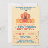 Invitation Fête d'anniversaire de cirque Carnaval (Devant)