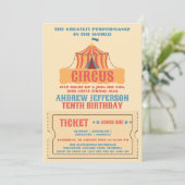 Invitation Fête d'anniversaire de cirque Carnaval (Debout devant)