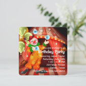 Invitation Fête d'anniversaire de clown de cirque jonglant (Debout devant)