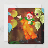 Invitation Fête d'anniversaire de clown de cirque jonglant (Dos)