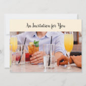 Invitation Fête d'anniversaire de cocktail moderne (Dos)