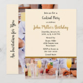 Invitation Fête d'anniversaire de cocktail moderne (Devant / Derrière)
