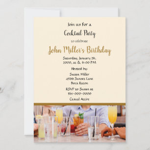 Invitation Fête d'anniversaire de cocktail moderne