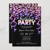 Invitation FÊTE D'ANNIVERSAIRE DE CONFetti (Devant / Derrière)