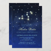 Invitation Fête d'anniversaire de constellation de Lion (Devant / Derrière)