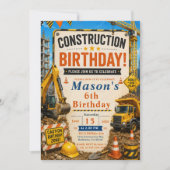 Invitation Fête d'anniversaire de construction (Devant)