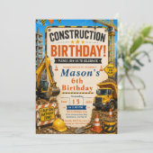Invitation Fête d'anniversaire de construction (Debout devant)