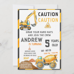 Invitation Fête d'anniversaire de construction contemporaine