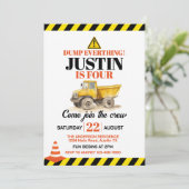 Invitation Fête d'anniversaire de construction mignonne tout (Debout devant)