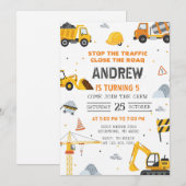 Invitation Fête d'anniversaire de construction moderne person (Devant / Derrière)