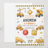 Invitation Fête d'anniversaire de construction moderne person (Devant / Derrière)
