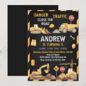 Invitation Fête d'anniversaire de construction moderne person (Devant / Derrière)