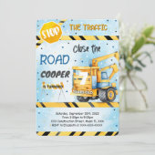 Invitation Fête d'anniversaire de construction modifiable (Debout devant)