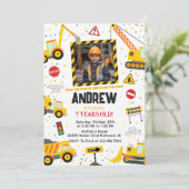 Invitation Fête d'anniversaire de construction personnalisée  (Debout devant)