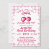 Invitation Fête d'anniversaire de Coquette Cherry On Top 1 an (Devant)