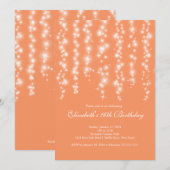 Invitation Fête d'anniversaire de corail de sweet sixteen (Devant / Derrière)