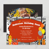 Invitation Fête d'anniversaire de costume de Halloween (Devant / Derrière)