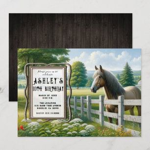 Invitation Fête d'anniversaire de Country Pony Horse