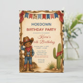 Invitation Fête d'anniversaire de cow-boy (Debout devant)