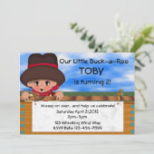 Invitation Fête d'anniversaire de cowboy (Debout devant)