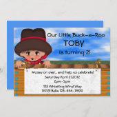 Invitation Fête d'anniversaire de cowboy (Devant / Derrière)