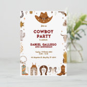 Invitation Fête d'anniversaire de Cowboy (Debout devant)