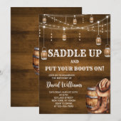 Invitation Fête d'anniversaire de cowboy occidental (Devant / Derrière)