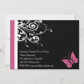 Invitation Fête d'anniversaire de Cranberry Pink (Dos)