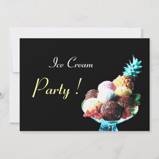 INVITATION FÊTE D'ANNIVERSAIRE DE CRÈME DE GLACE (Devant)