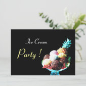 INVITATION FÊTE D'ANNIVERSAIRE DE CRÈME DE GLACE (Debout devant)